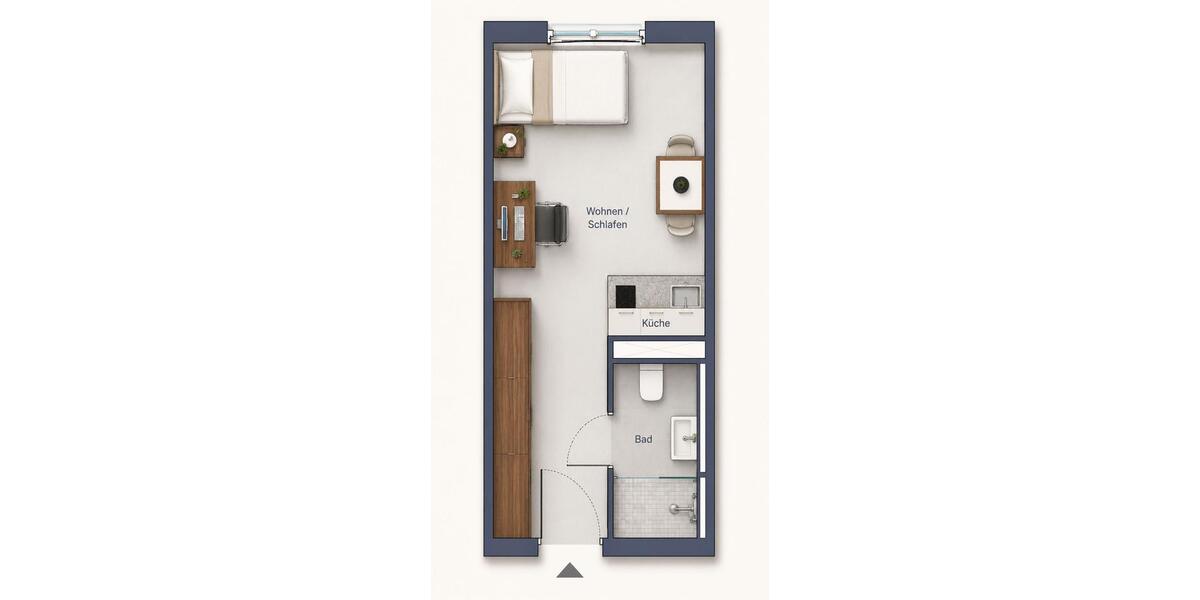 Etagenwohnung Wiesbaden Klarenthal - 1 Zimmer, 20 m&sup2;, 430&euro; | Angebot:26618610