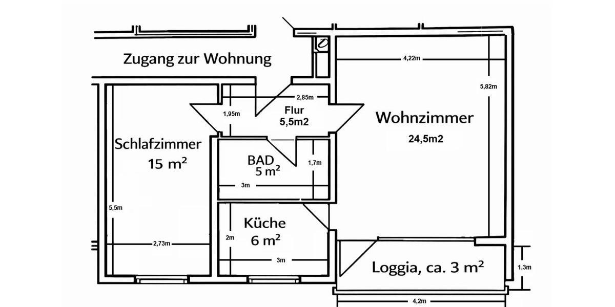 Etagenwohnung Taunusstein - 2 Zimmer, 59 m&sup2;, 170.000&euro; | Angebot:27101880