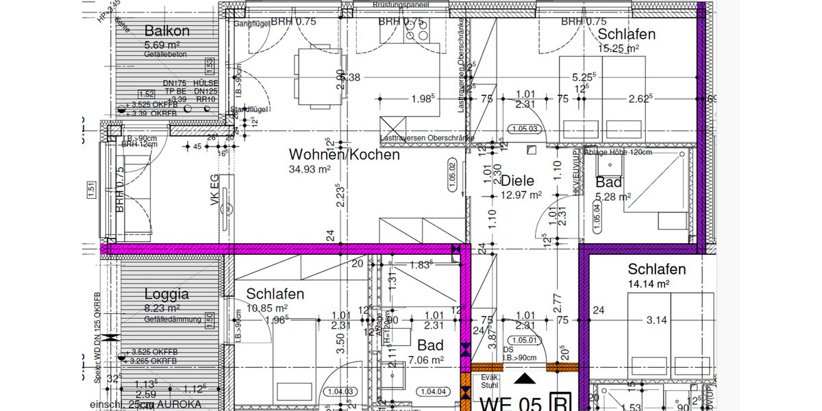 Etagenwohnung Wiesbaden Mainz-Amöneburg - 2 Zimmer, 71 m&sup2;, 1.030&euro; | Angebot:25218281
