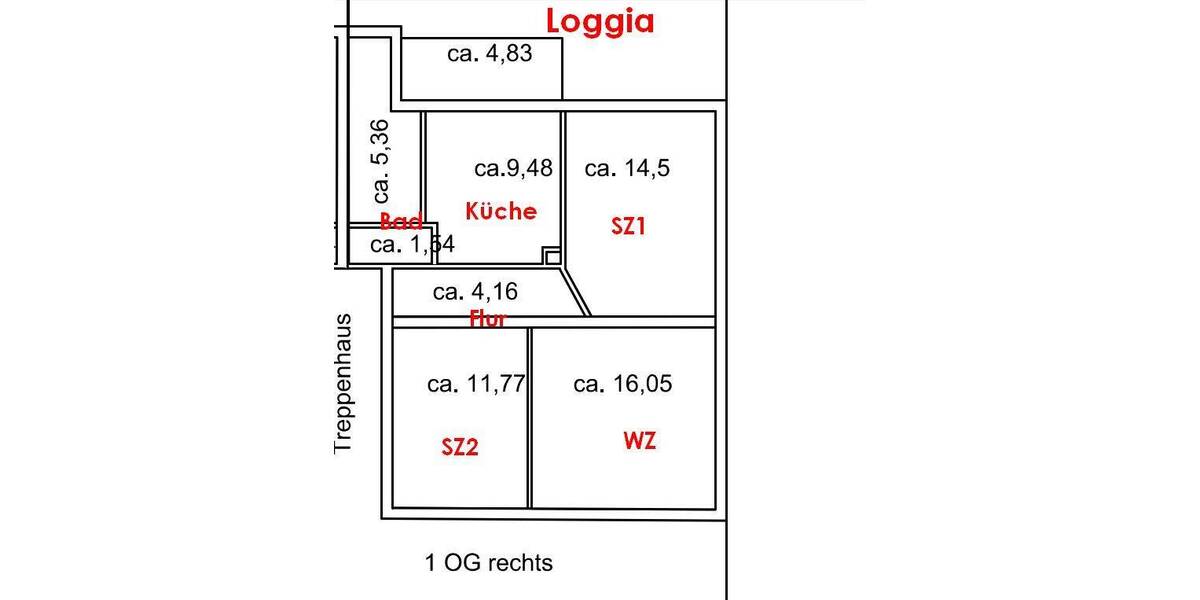 Etagenwohnung Bingen Bingerbrück - 3 Zimmer, 70 m&sup2;, 600&euro; | Angebot:26862719