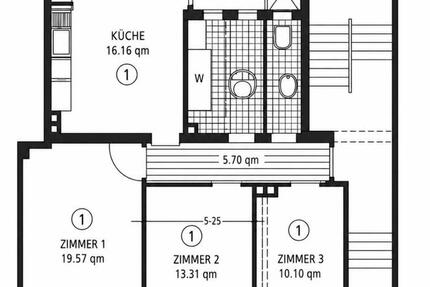 Wohnung Mainz Neustadt - 3 Zimmer, 73 m&sup2;, 369.000&euro; | Angebot:27096173