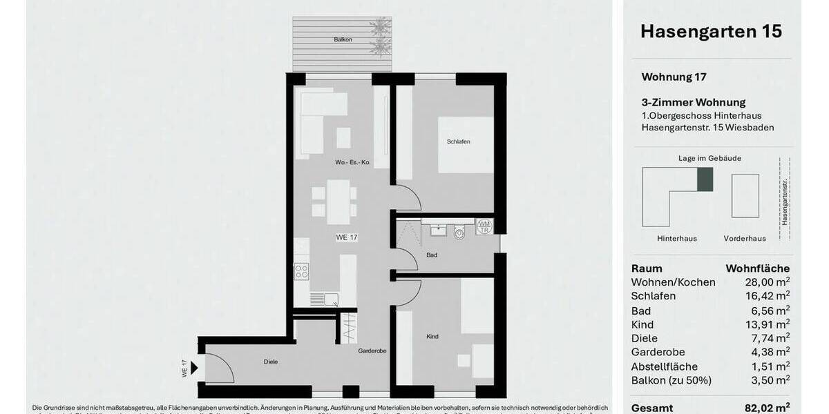 Etagenwohnung Wiesbaden / Wiesbaden Südost Wiesbaden - 3 Zimmer, 82 m&sup2;, 499.000&euro; | Angebot:25769649