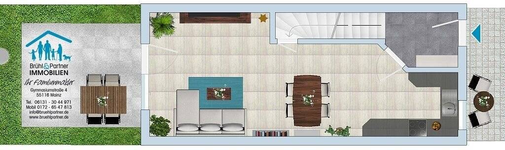 Reihenmittelhaus Kostheim Mainz-Kostheim - 3 Zimmer, 81 m&sup2;, 359.000&euro; | Angebot:25865896