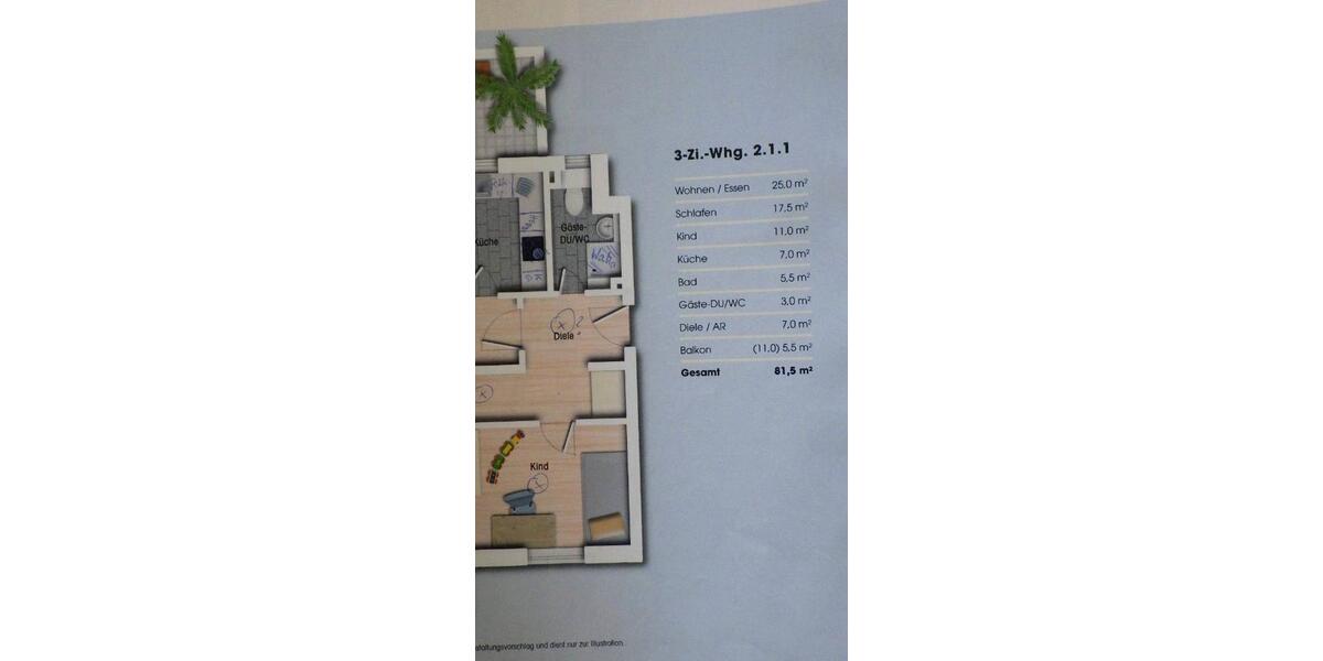 Etagenwohnung Budenheim - 3 Zimmer, 81 m&sup2;, 359.000&euro; | Angebot:26230877