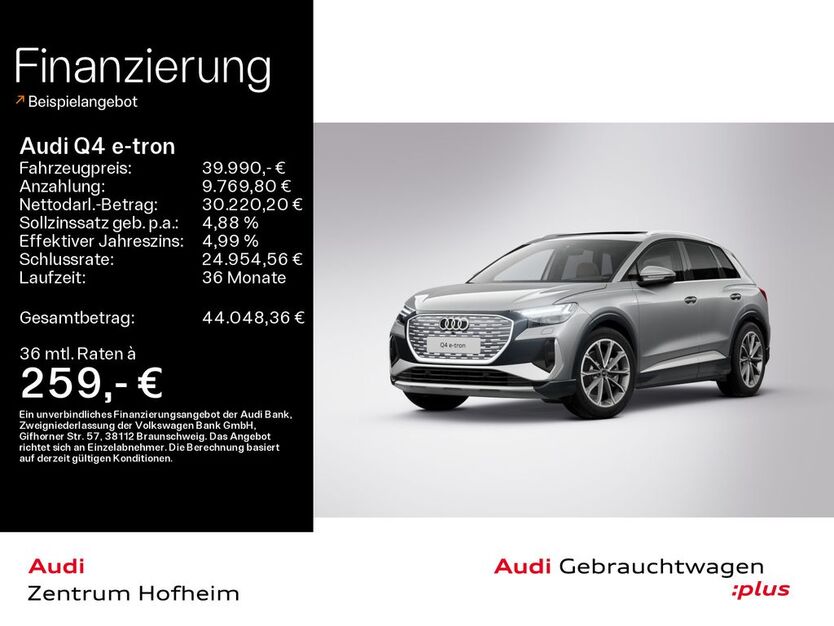 Audi Q4 e-tron 14.354 km 38.980 € Hofheim 65719