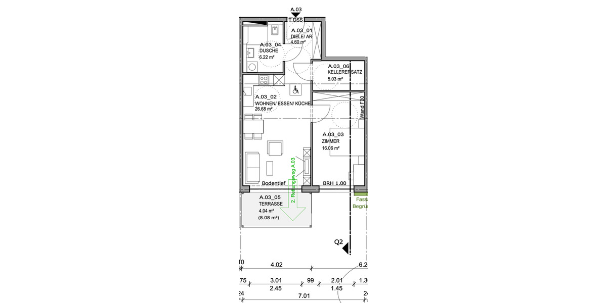 Erdgeschoßwohnung Mainz Oberstadt - 2 Zimmer, 63 m&sup2;, 349.628&euro; | Angebot:25271845