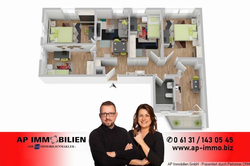 Etagenwohnung Mainz Neustadt - 5 Zimmer, 96 m&sup2;, 339.900&euro; | Angebot:27331710