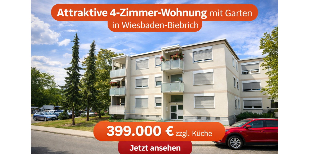 Hochparterre Wiesbaden Südost - 4 Zimmer, 8 m&sup2;, 399.000&euro; | Angebot:25476796