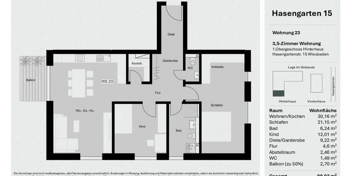 Etagenwohnung Wiesbaden / Wiesbaden Südost Wiesbaden - 3 Zimmer, 90 m&sup2;, 565.000&euro; | Angebot:25769650