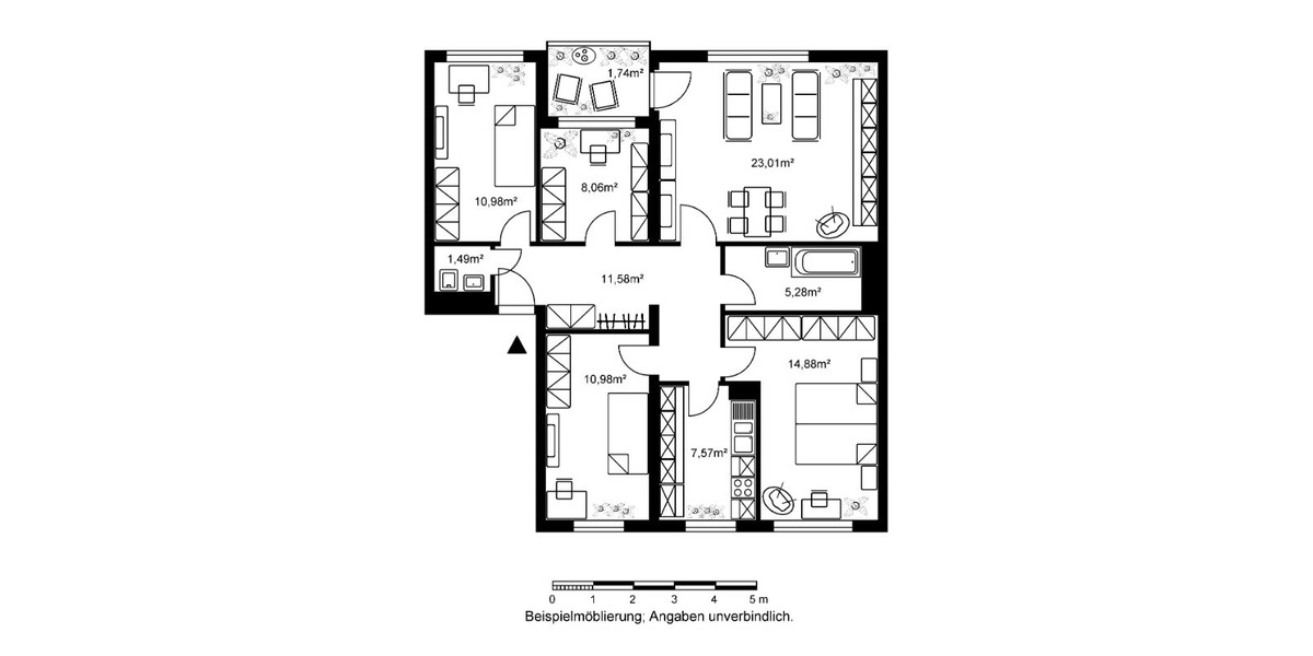 Etagenwohnung Wiesbaden Dotzheim - 4 Zimmer, 95 m&sup2;, 1.250&euro; | Angebot:25695784