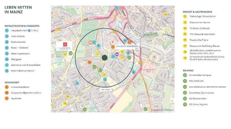 Etagenwohnung Mainz Oberstadt - 2 Zimmer, 51 m&sup2;, 1.050&euro; | Angebot:26302762