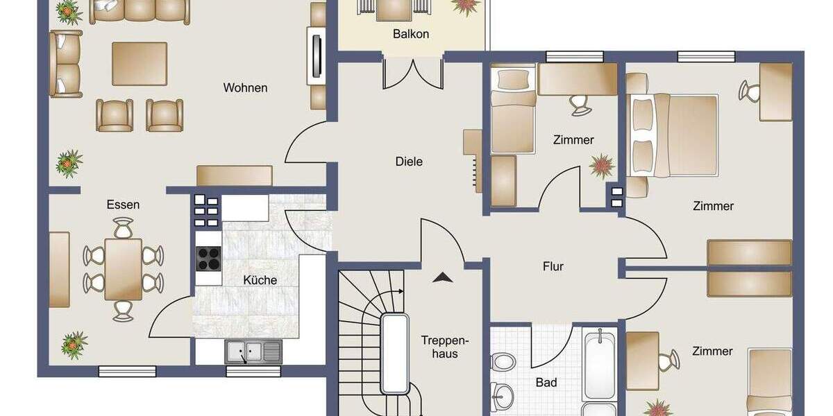 Etagenwohnung Hattersheim Okriftel - 4 Zimmer, 103 m&sup2;, 358.500&euro; | Angebot:24855631