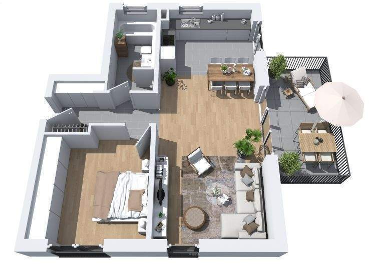 3 Zimmer-Wohnung mit eigenem Garten, Einbauküche und Tiefgaragenstellplatz