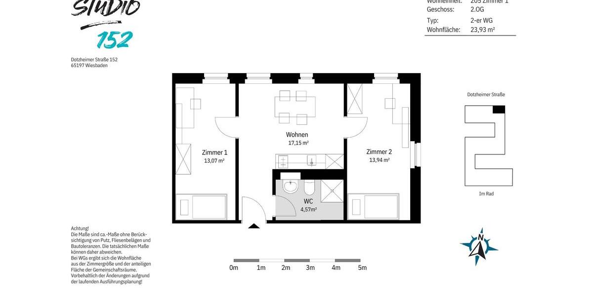 Etagenwohnung Wiesbaden Klarenthal - 1 Zimmer, 25 m&sup2;, 429&euro; | Angebot:25960070