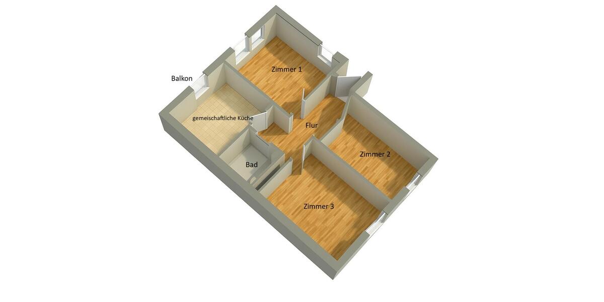 Etagenwohnung Mainz Neustadt - 4 Zimmer, 70 m&sup2;, 555&euro; | Angebot:26490915