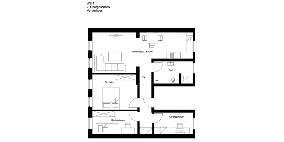 Dachgeschoßwohnung Wiesbaden Nordost - 2 Zimmer, 38 m&sup2;, 589&euro; | Angebot:25321780