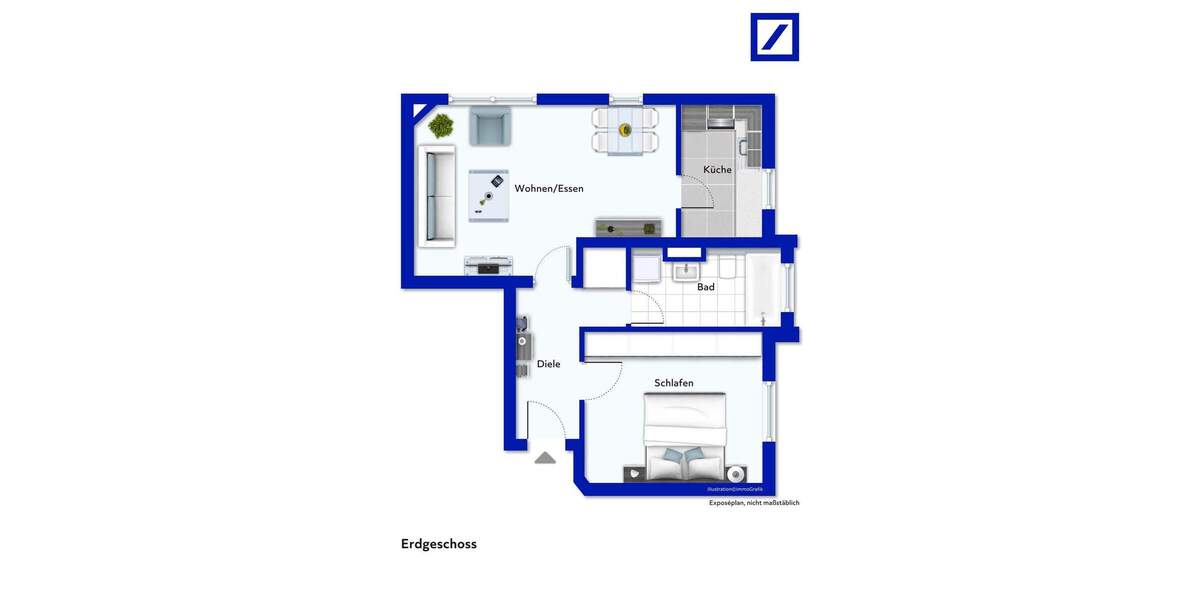 Etagenwohnung Wiesbaden Südost - 2 Zimmer, 52 m&sup2;, 209.000&euro; | Angebot:25686713