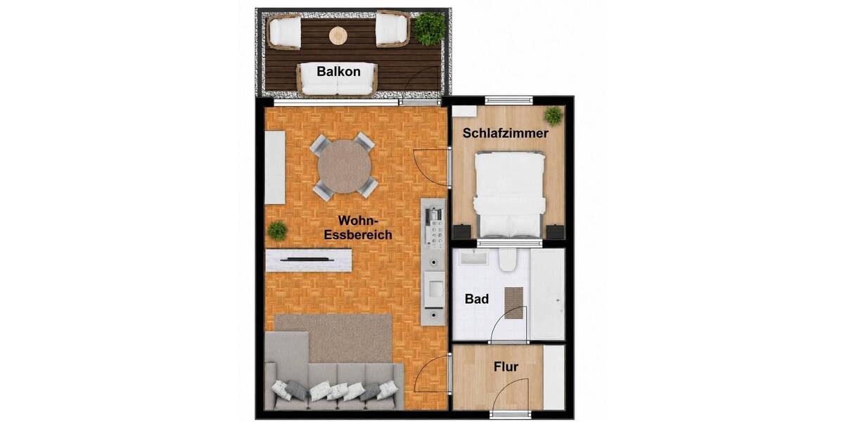Etagenwohnung Wiesbaden Nordost - 2 Zimmer, 47 m&sup2;, 199.000&euro; | Angebot:26585973
