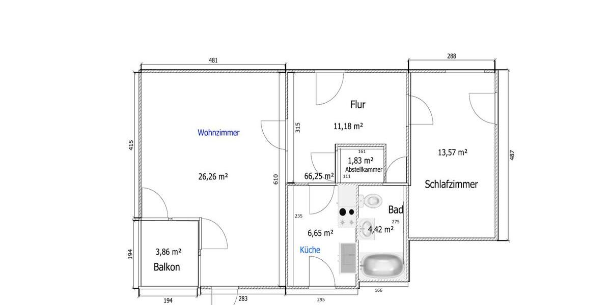 Erdgeschoßwohnung Mainz Ebersheim - 2 Zimmer, 66 m&sup2;, 230.000&euro; | Angebot:25532584