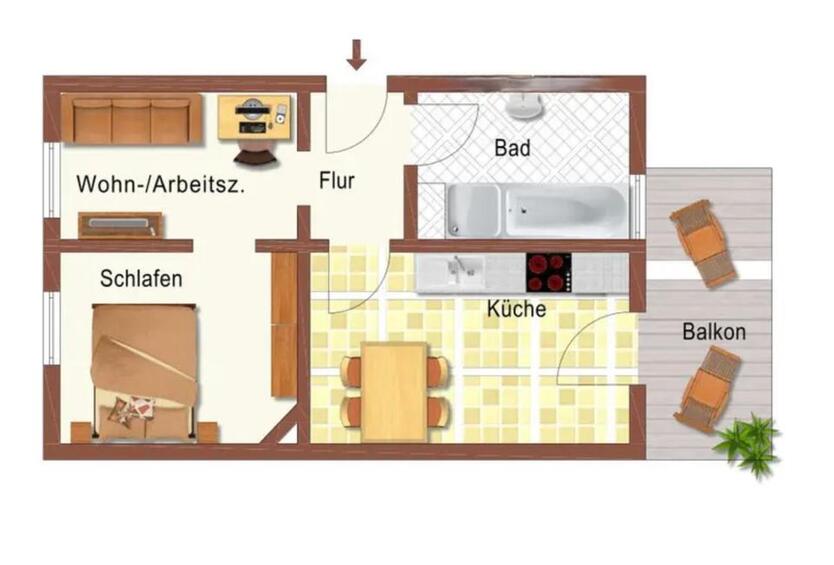 ✅ 2 Zi Apartement Loggia ETW Frankfurt – Bornheim TOP zimmer