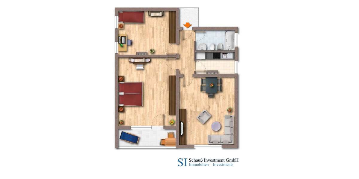 Etagenwohnung Büttelborn - 3 Zimmer, 88 m&sup2;, 249.000&euro; | Angebot:26817607