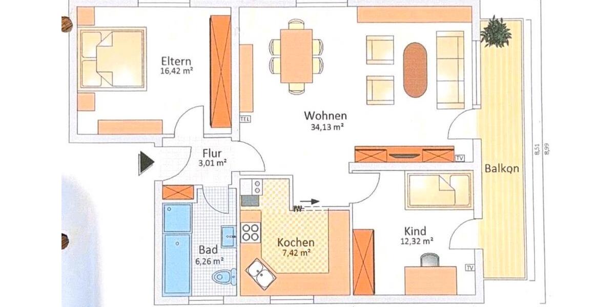 Etagenwohnung Büttelborn - 3 Zimmer, 83 m&sup2;, 275.000&euro; | Angebot:26730939