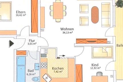 Wohnung Büttelborn - 3 Zimmer, 83 m&sup2;, 275.000&euro; | Angebot:26730939