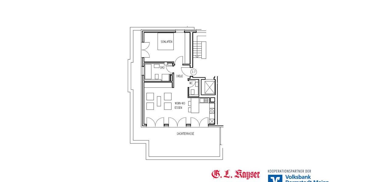 Einfamilienhaus Wiesbaden Mainz-Kastel - 2 Zimmer, 83 m&sup2;, 1.450&euro; | Angebot:26678093
