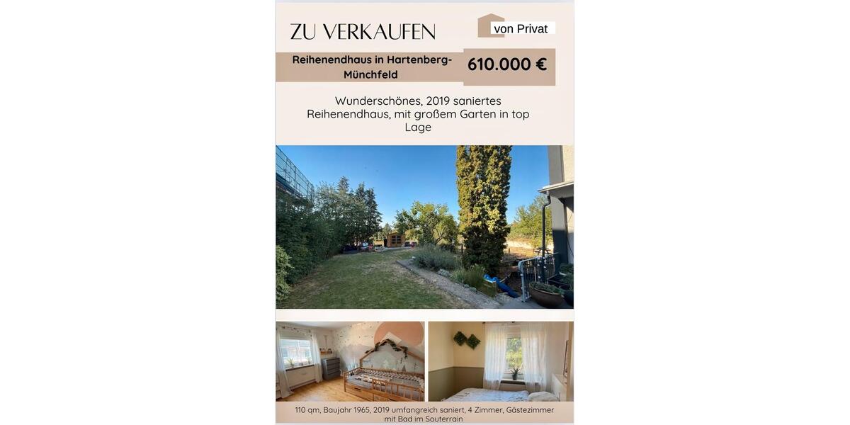 Reihenhaus Mainz Gonsenheim - 4 Zimmer, 110 m&sup2;, 610.000&euro; | Angebot:27254946