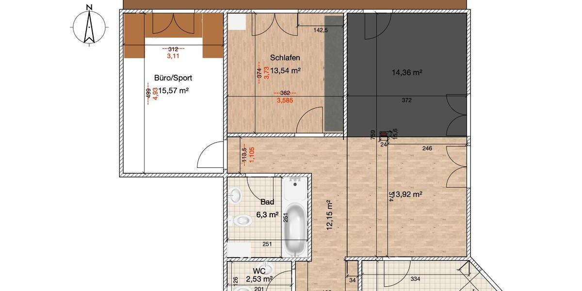 Dachgeschoßwohnung Hünfelden - 3 Zimmer, 93 m&sup2;, 221.700&euro; | Angebot:26420836