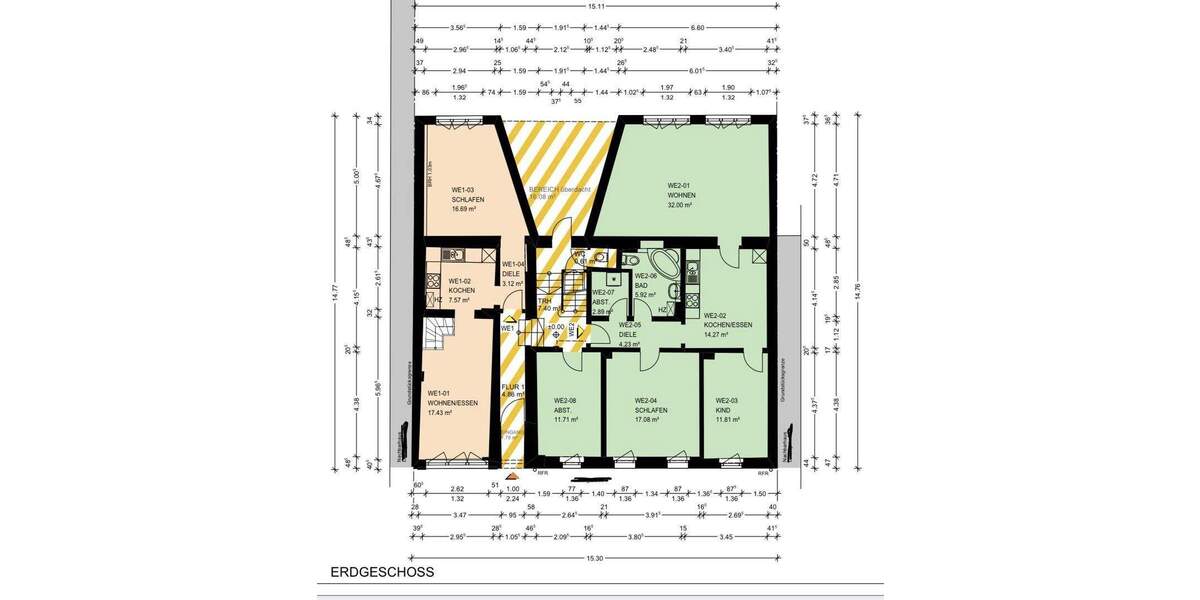 Denkmalgeschütztes 5-Parteienhaus mit großer Dachterrasse in Wiesbaden Nordost. Provisionsfrei. 1 zimmer