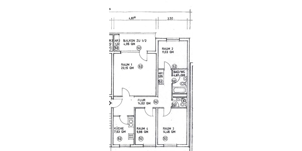 Etagenwohnung Wiesbaden Biebrich - 4 Zimmer, 92 m&sup2;, 370.000&euro; | Angebot:25924208