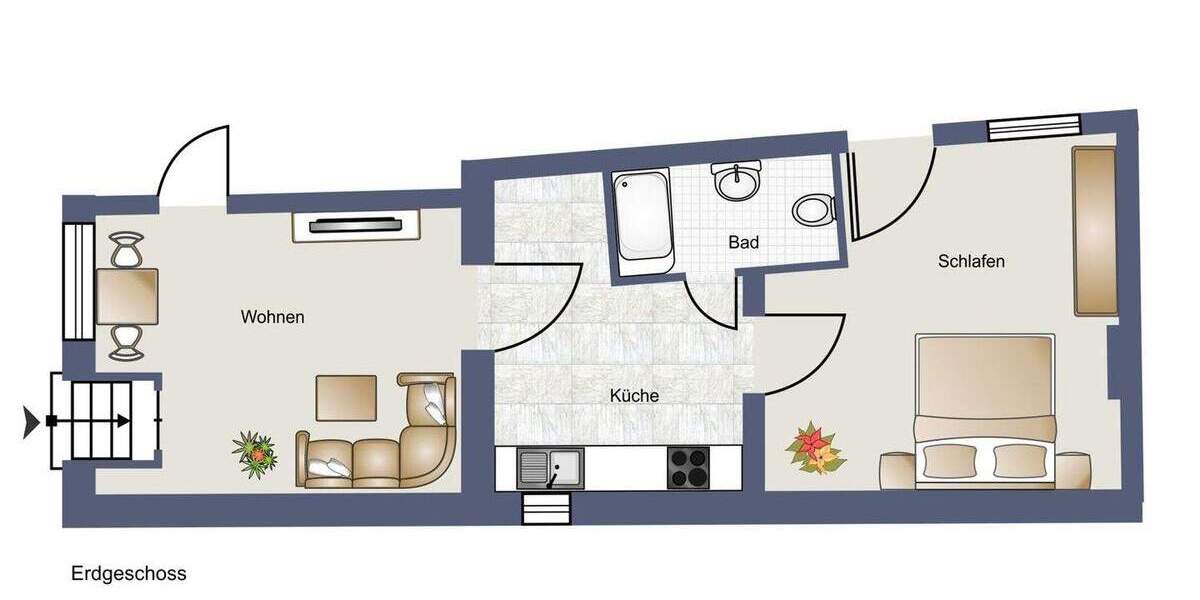 Etagenwohnung Hofheim am Taunus Diedenbergen - 2 Zimmer, 47 m&sup2;, 149.000&euro; | Angebot:25814200