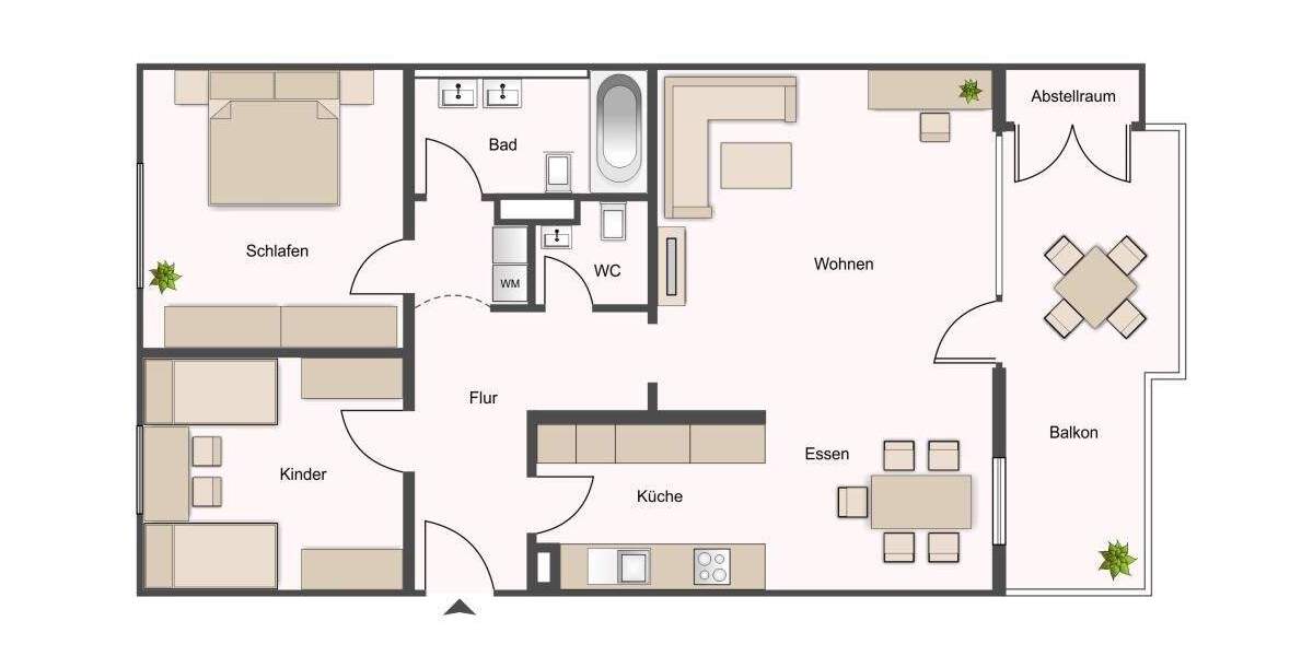 Etagenwohnung Wiesbaden Bierstadt - 3 Zimmer, 91 m&sup2;, 398.000&euro; | Angebot:25287723