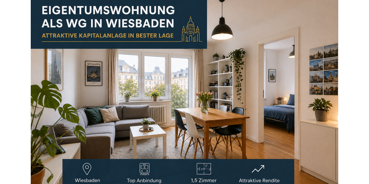 Etagenwohnung Wiesbaden Biebrich - 1.5 Zimmer, 46 m&sup2;, 235.400&euro; | Angebot:26381144