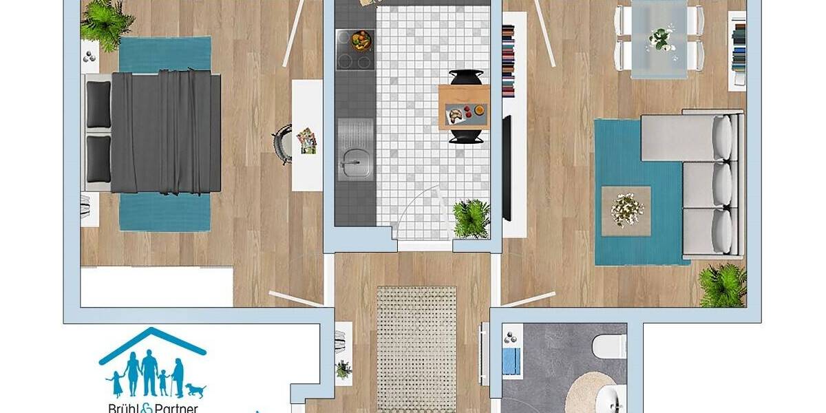 Etagenwohnung Mainz Mombach - 2 Zimmer, 55 m&sup2;, 229.000&euro; | Angebot:26515172