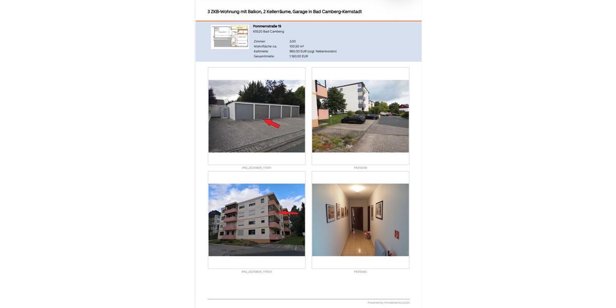 Etagenwohnung Bad Camberg - 3 Zimmer, 101 m&sup2;, 270.000&euro; | Angebot:25640875