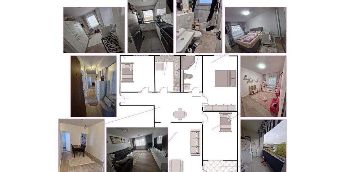 Etagenwohnung Wiesbaden Klarenthal - 4 Zimmer, 83 m&sup2;, 300.000&euro; | Angebot:25728338