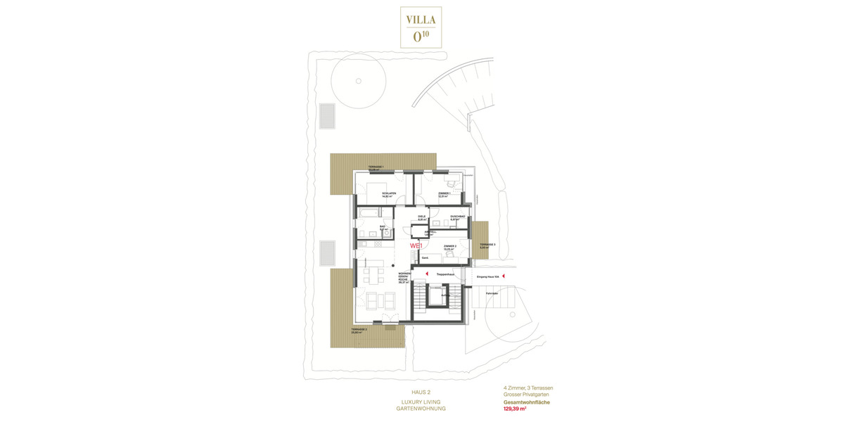 Terrassenwohnung Mainz Oberstadt - 4 Zimmer, 130 m&sup2;, 1.299.000&euro; | Angebot:25772972