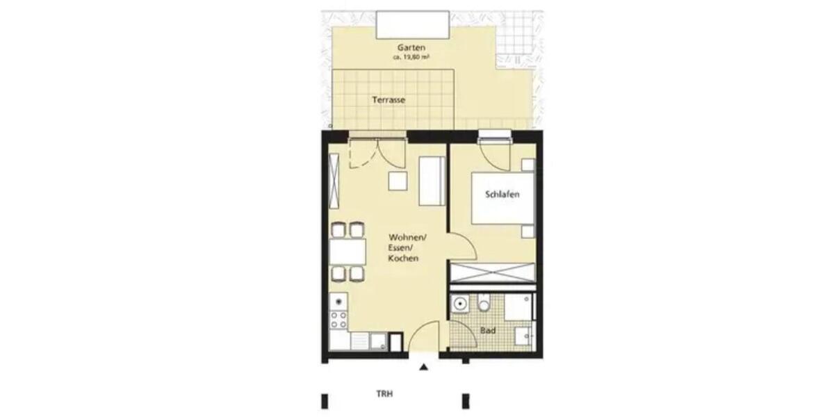 Erdgeschoßwohnung Frankfurt am Main Gallus - 2 Zimmer, 49 m&sup2;, 349.000&euro; | Angebot:26096229