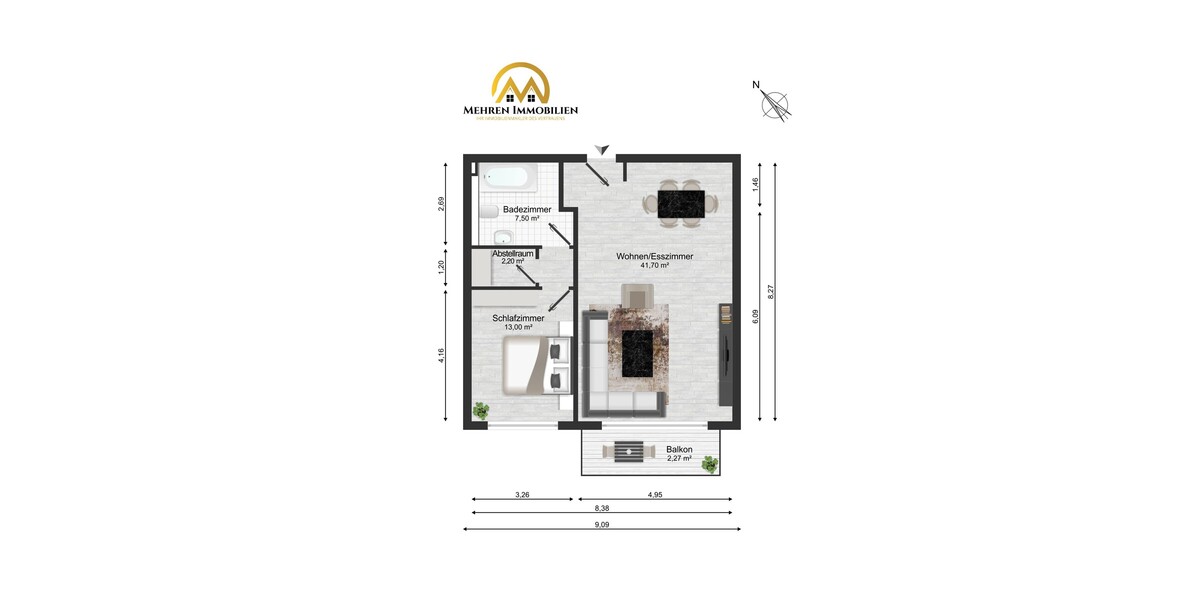 ***Helle 2-Zimmer-Obergeschoss im energieeffizienten KfW-40-Plus-Gebäude*** - Etagenwohnung Hochheim am Main | Angebot:26625732