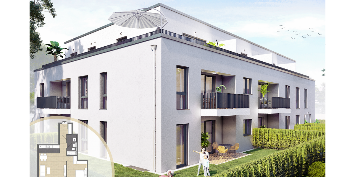 Etagenwohnung Hattersheim am Main Hattersheim - 2 Zimmer, 65 m&sup2;, 362.500&euro; | Angebot:24884719