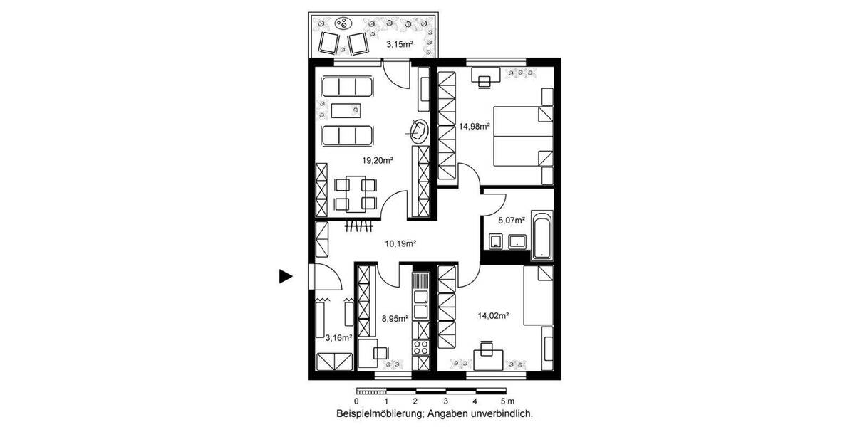 Etagenwohnung Wiesbaden Dotzheim - 3 Zimmer, 78 m&sup2;, 824&euro; | Angebot:26361500