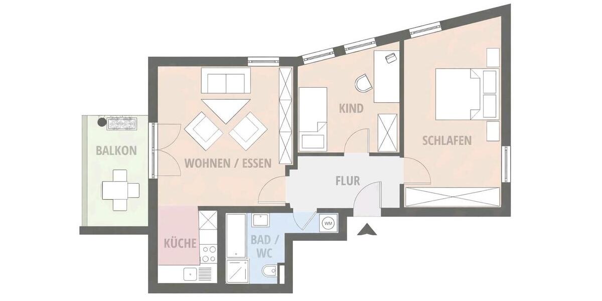 Etagenwohnung Rüsselsheim am Main - 3 Zimmer, 67 m&sup2;, 269.000&euro; | Angebot:24159345