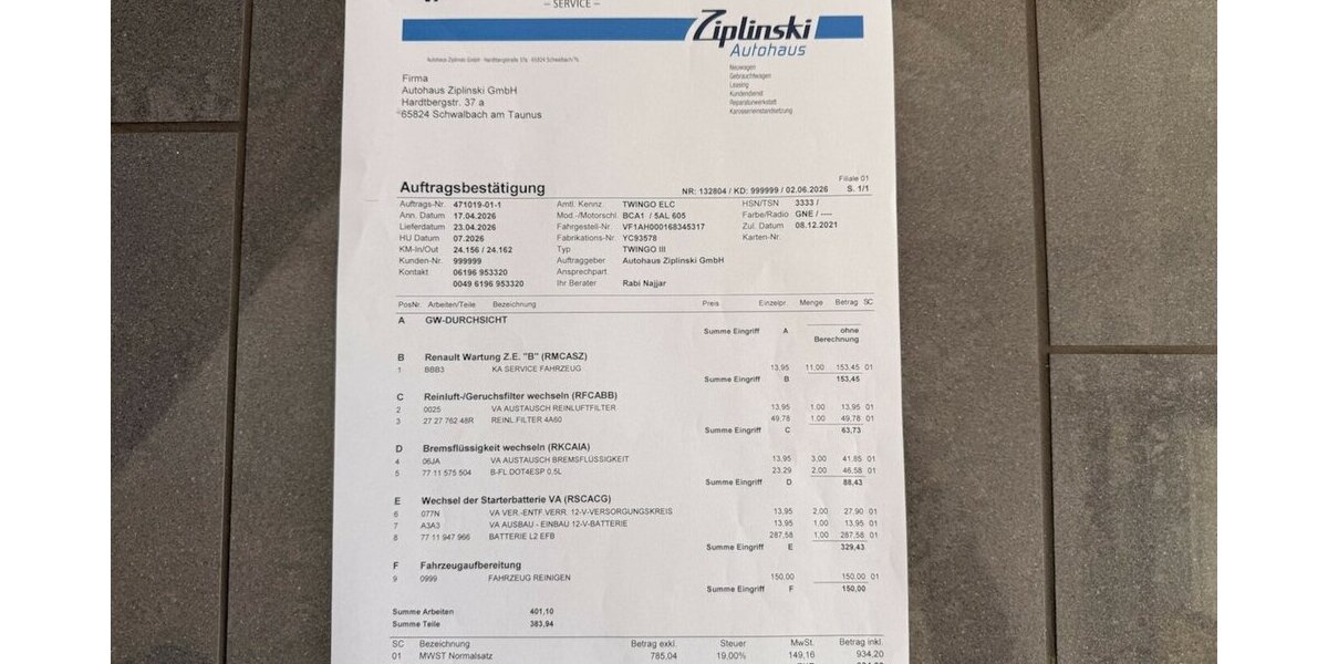 Renault Twingo Urban Night+ Insp.TÜV+ NEU+10350.- NETTO 24.156 km 12.330 &euro; Schwalbach/Taunus 65824