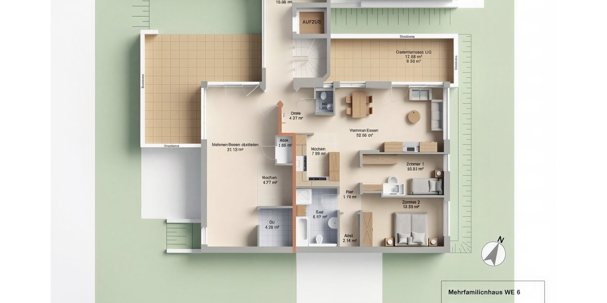 Moderne 3-Zimmerwohnung (Bj. 2015) 18 m² Terrasse, Aufzug & Tiefgarage in Feldrandlage Mainz-Finthen - Etagenwohnung Mainz Finthen | Angebot:27382554