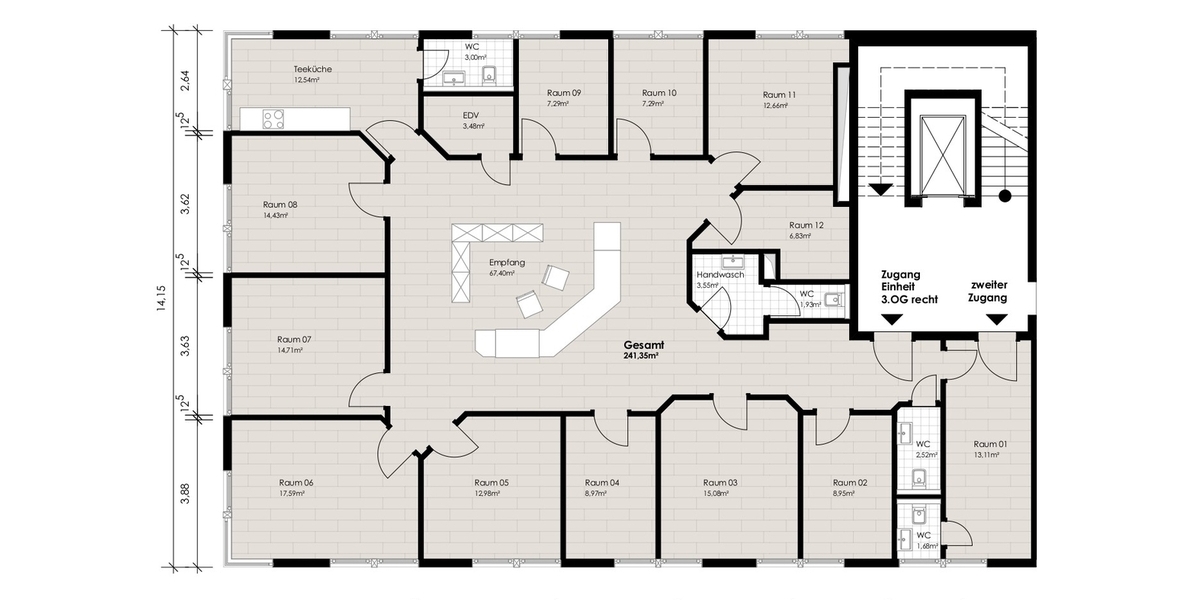 Praxisfläche mit Penthouse-Feeling im Ärztehaus - Gewerbeobjekt Königstein | Angebot:26339473