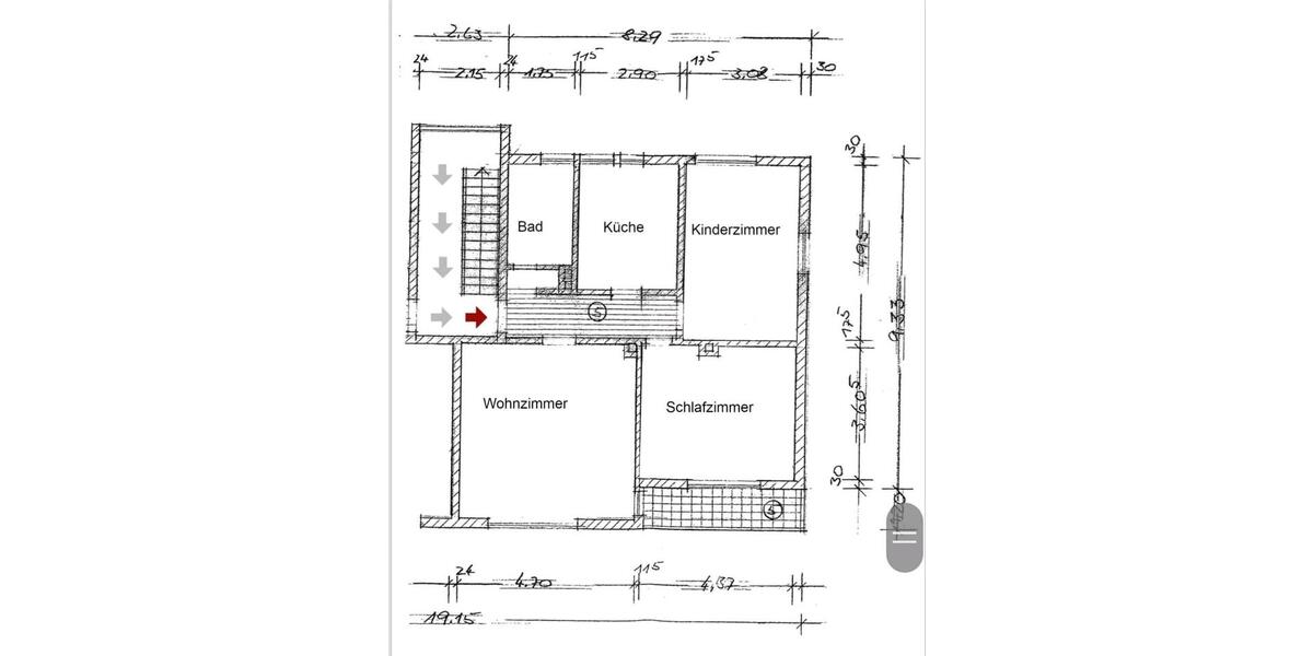 Etagenwohnung Wiesbaden Biebrich - 3 Zimmer, 76 m&sup2;, 199.000&euro; | Angebot:25838451