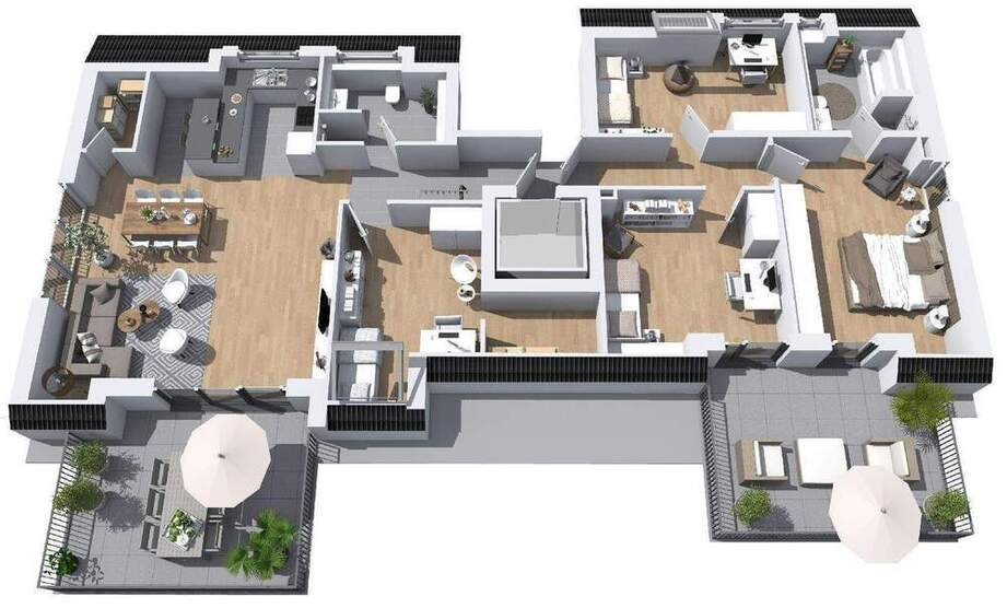 3 Zimmer-Wohnung mit eigenem Garten, Einbauküche und Tiefgaragenstellplatz