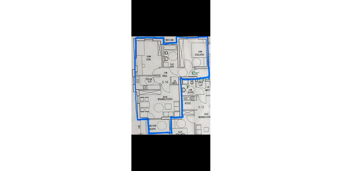 Etagenwohnung Wiesbaden Mainz-Amöneburg - 3 Zimmer, 70 m&sup2;, 299.000&euro; | Angebot:27244212